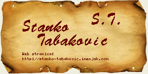 Stanko Tabaković vizit kartica